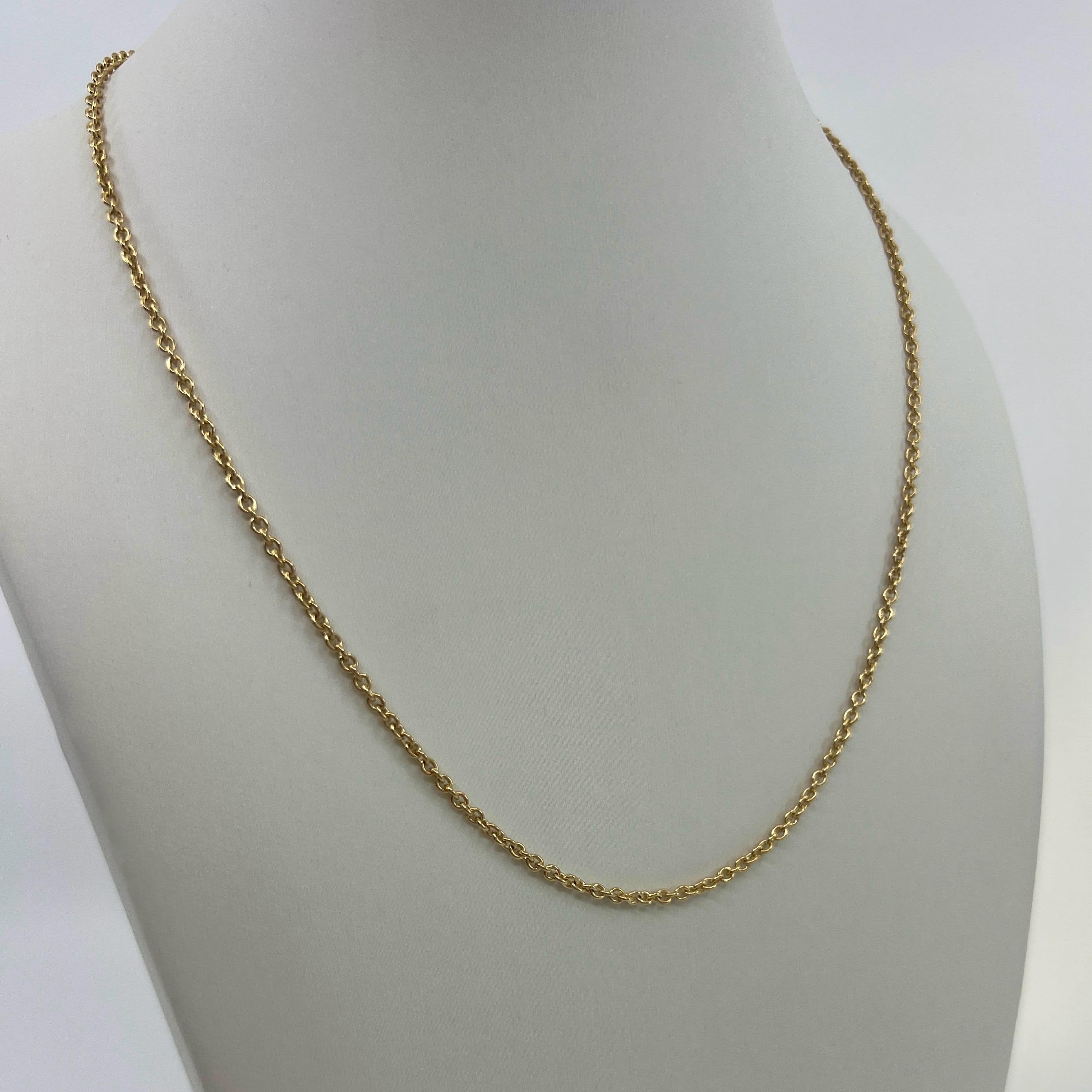 Vintage Cartier 18k Yellow Gold Cable Necklace Chain With Box 40cm 16' 4