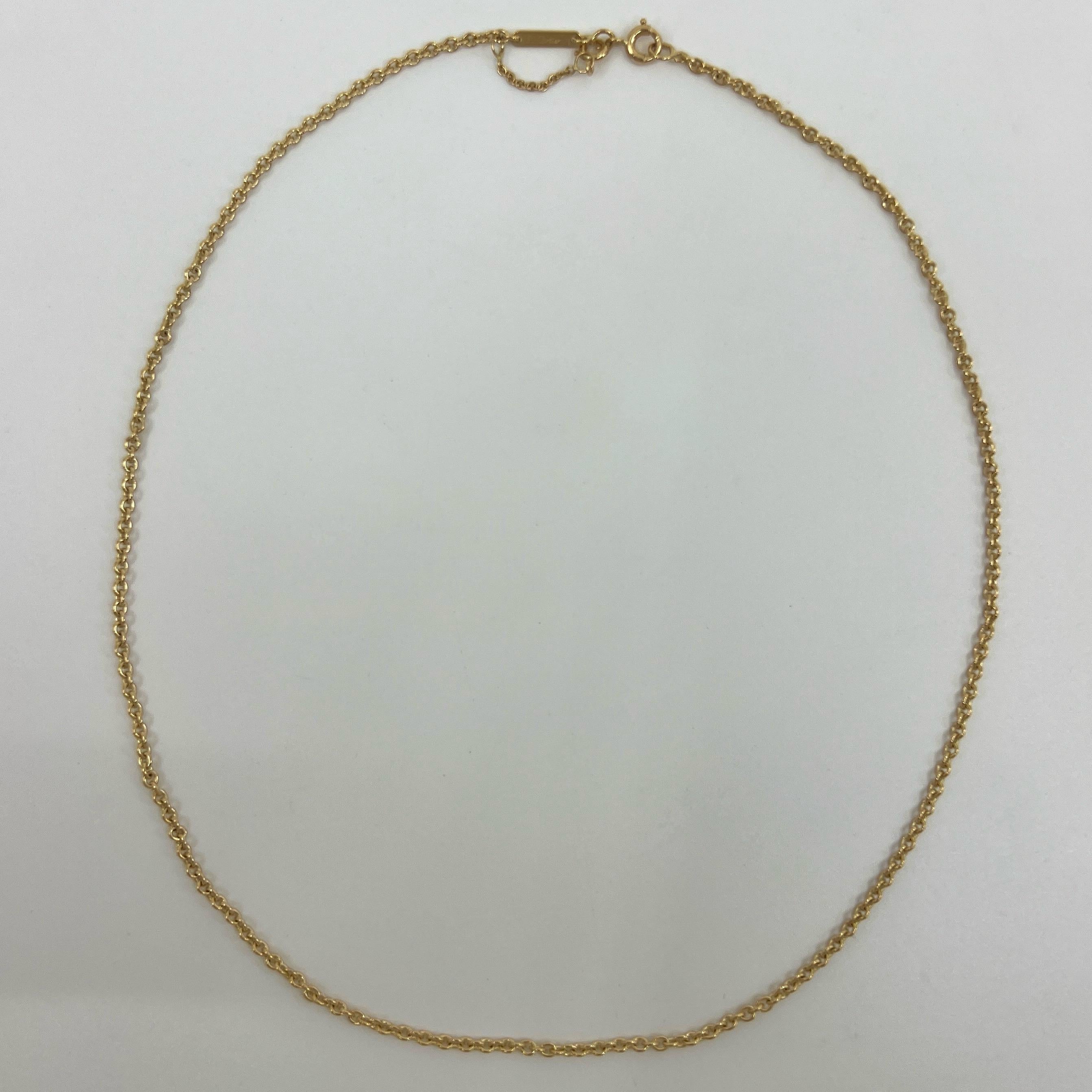 Vintage Cartier 18k Yellow Gold Cable Necklace Chain With Box 40cm 16' 5