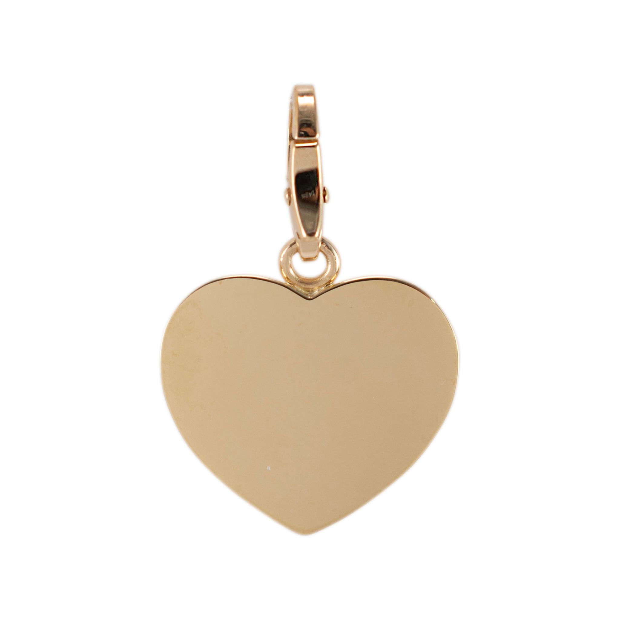Vintage Cartier Or Jaune 18K Charm Club Pendentif Coeur en vente 1