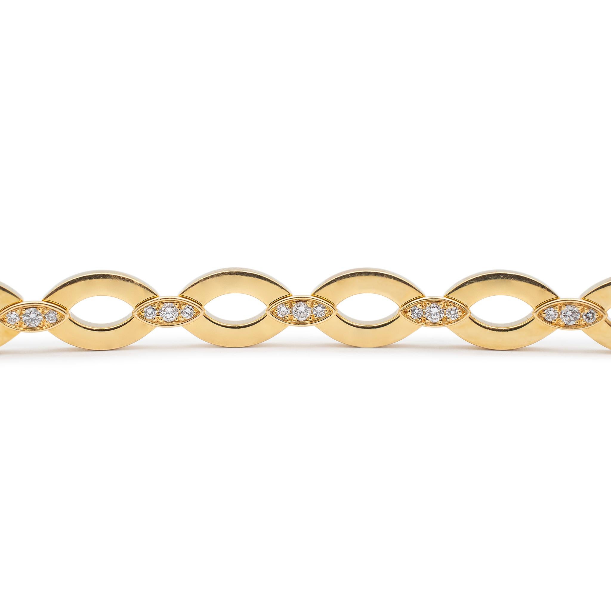 Taille ronde Cartier Bracelet à maillons ovales Diadea en or jaune 18 carats et diamants en vente