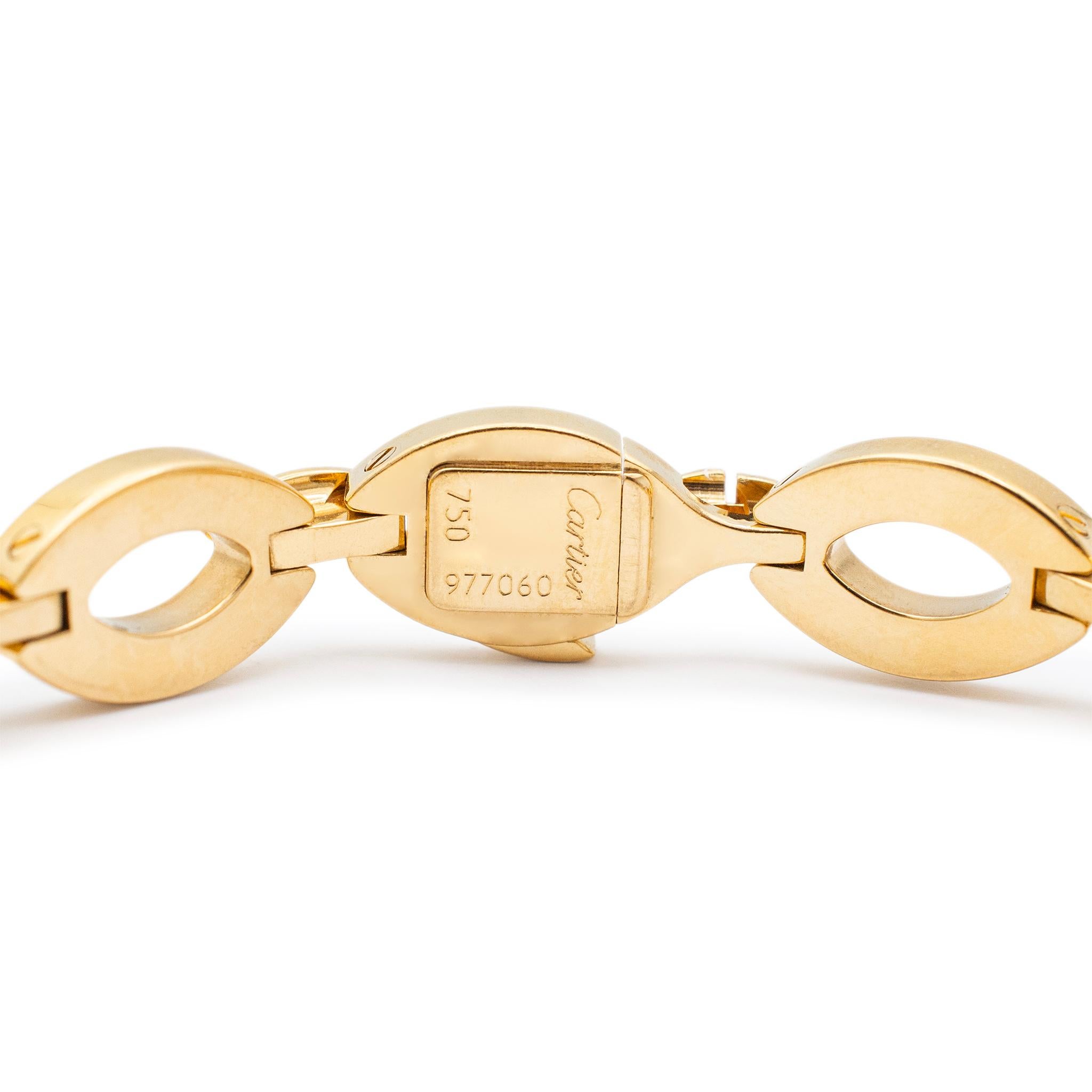 Cartier Bracelet à maillons ovales Diadea en or jaune 18 carats et diamants Excellent état - En vente à Houston, TX