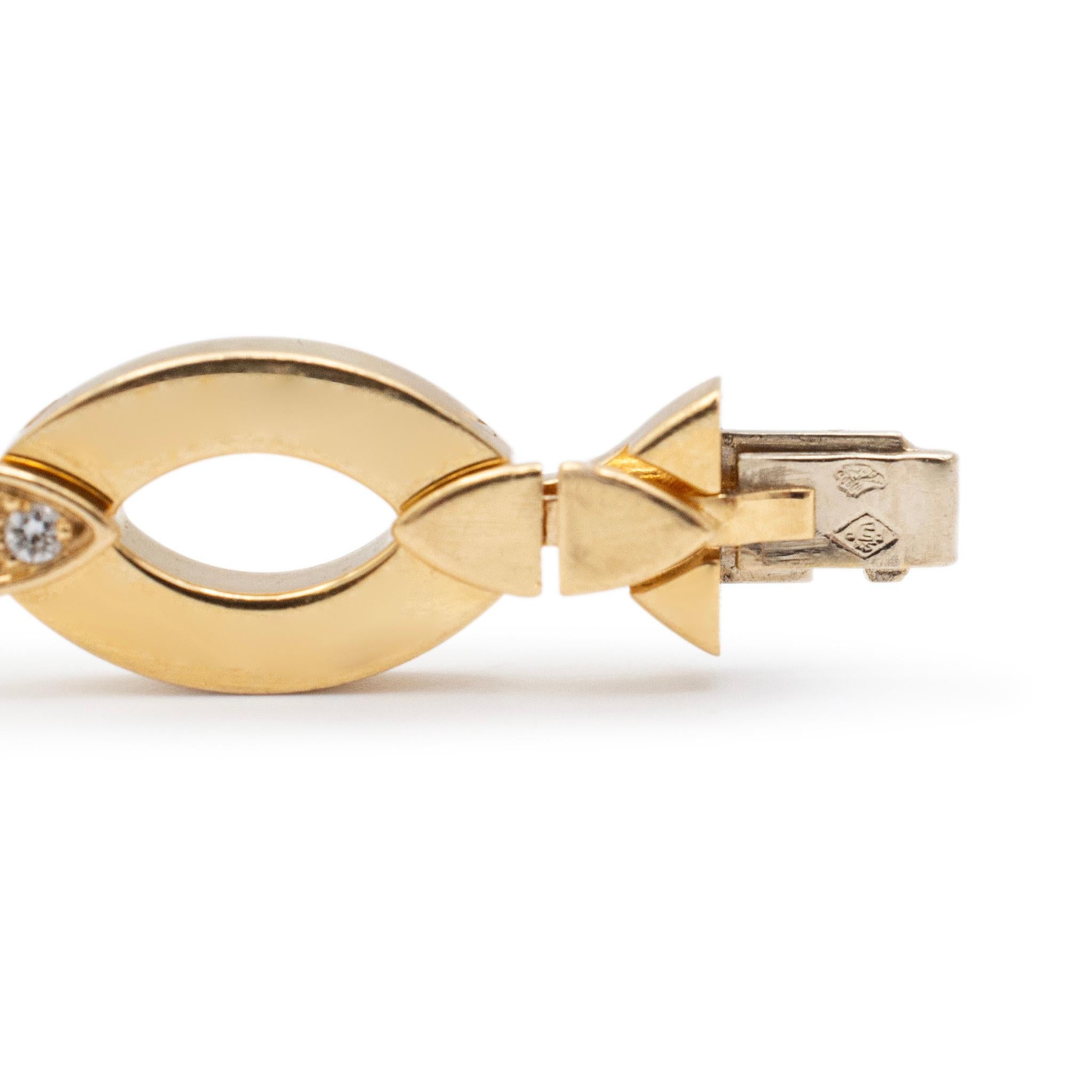 Cartier Bracelet à maillons ovales Diadea en or jaune 18 carats et diamants Pour femmes en vente