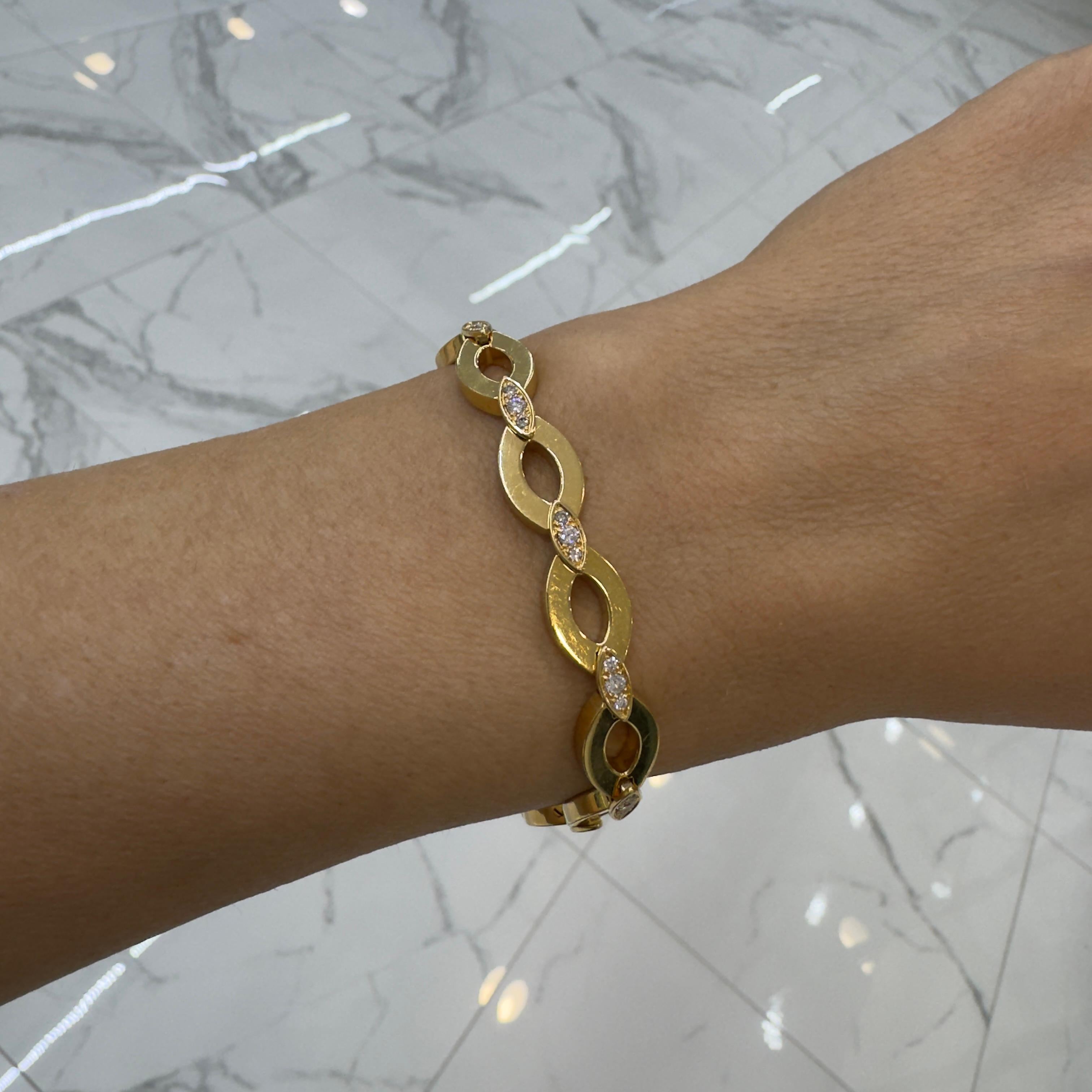 Cartier Bracelet à maillons ovales Diadea en or jaune 18 carats et diamants en vente 1