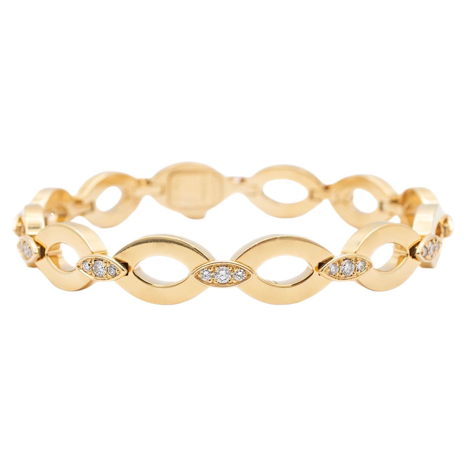 Cartier Bracelet à maillons ovales Diadea en or jaune 18 carats et diamants en vente