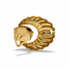 Vintage Cartier 18K Yellow Gold Door Knocker Earrings, 1.5 Inch