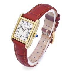Vintage Cartier 18k Yellow Gold Electroplated Tank Manual Wind Watch