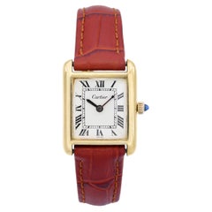 Vintage Cartier 18k Yellow Gold Electroplated Tank Manual Wind Watch