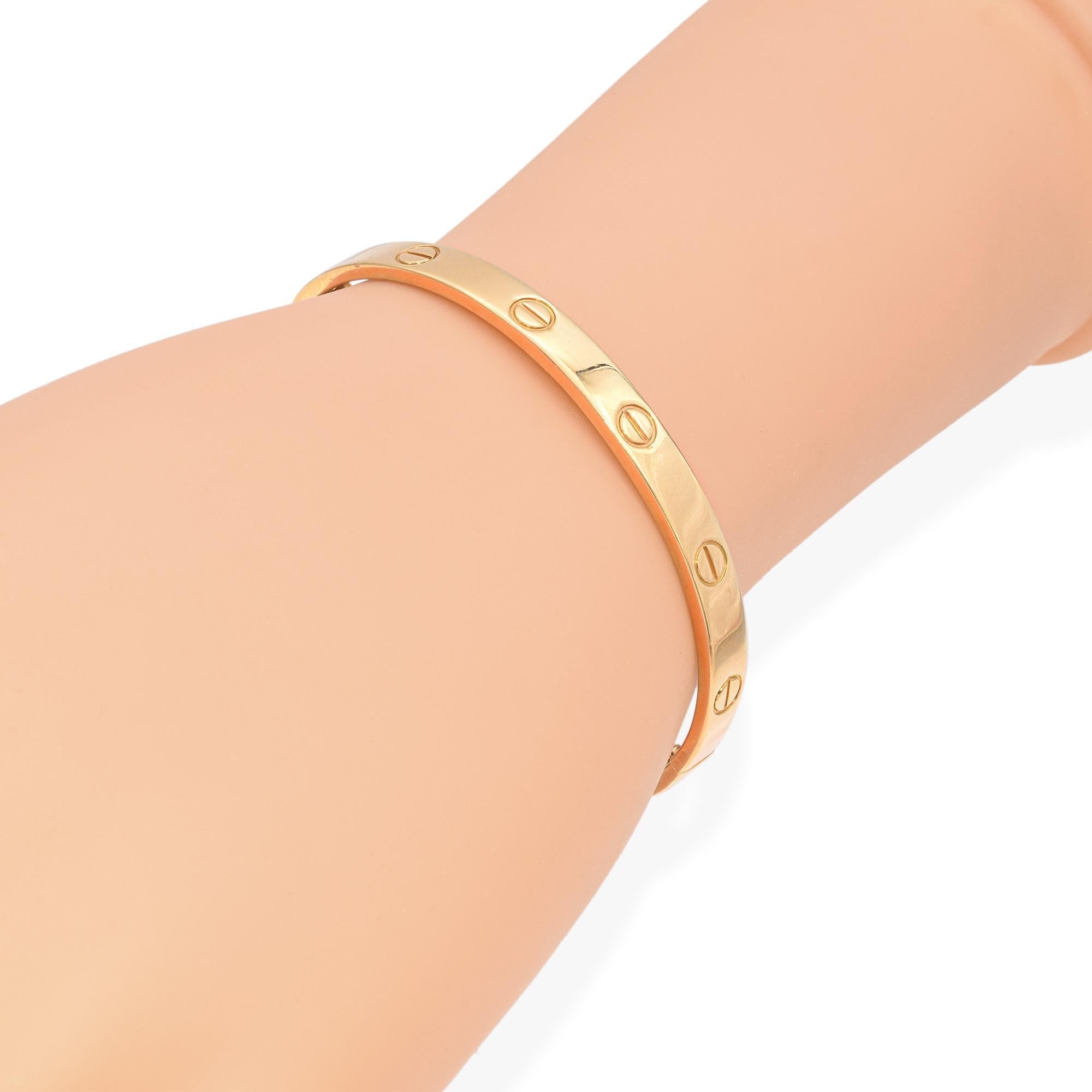 Vintage Cartier 18 Karat Gelbgold Love-Armband Größe 18 3