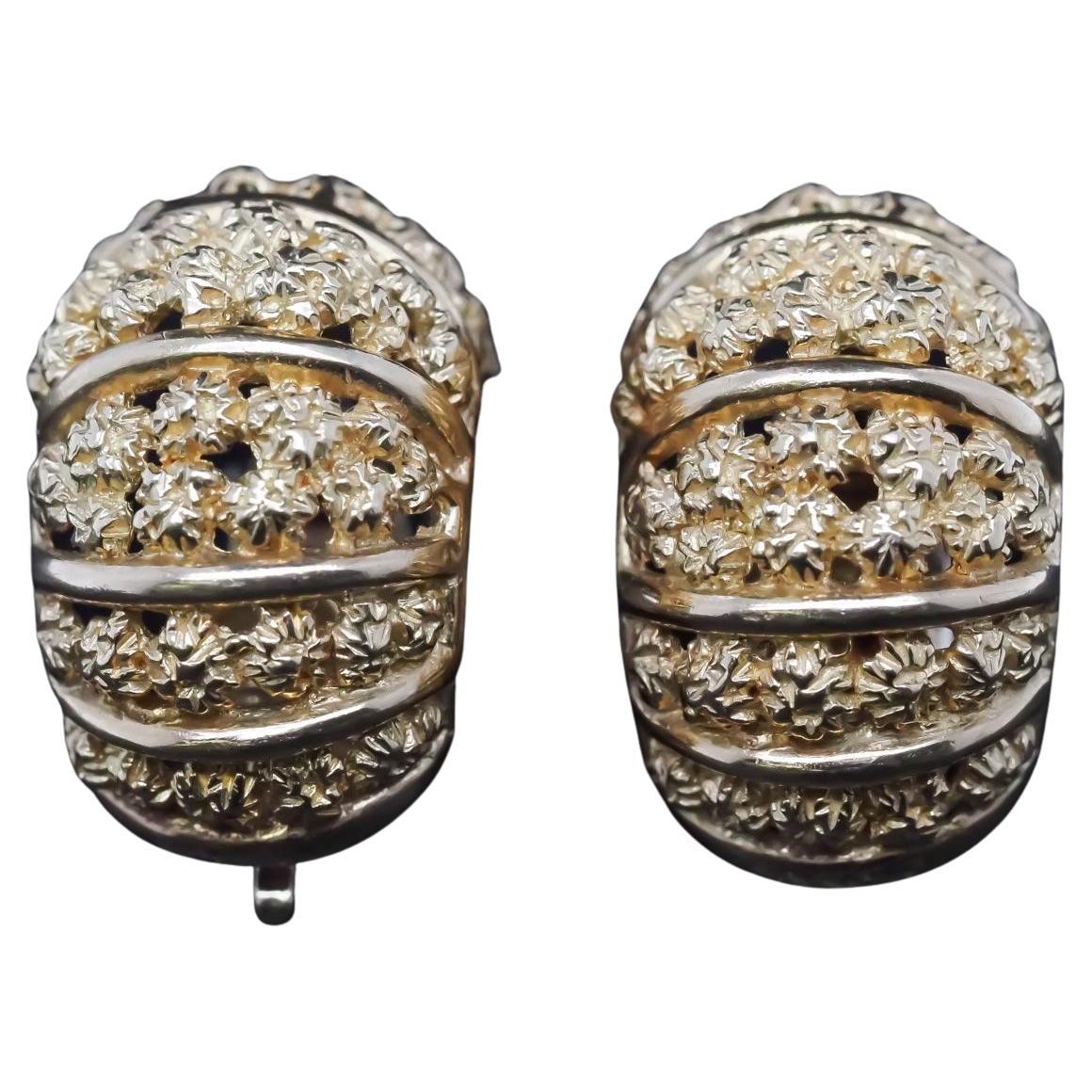 Pendientes de clip estilo pepita de oro amarillo de 18 quilates Cartier vintage
