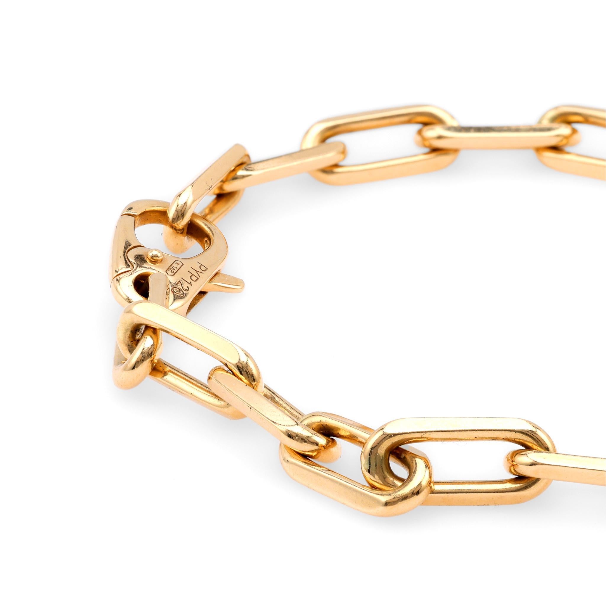 Vintage Cartier 18 Karat Gelbgold Papierclip-Armband im Zustand „Hervorragend“ in Beverly Hills, CA