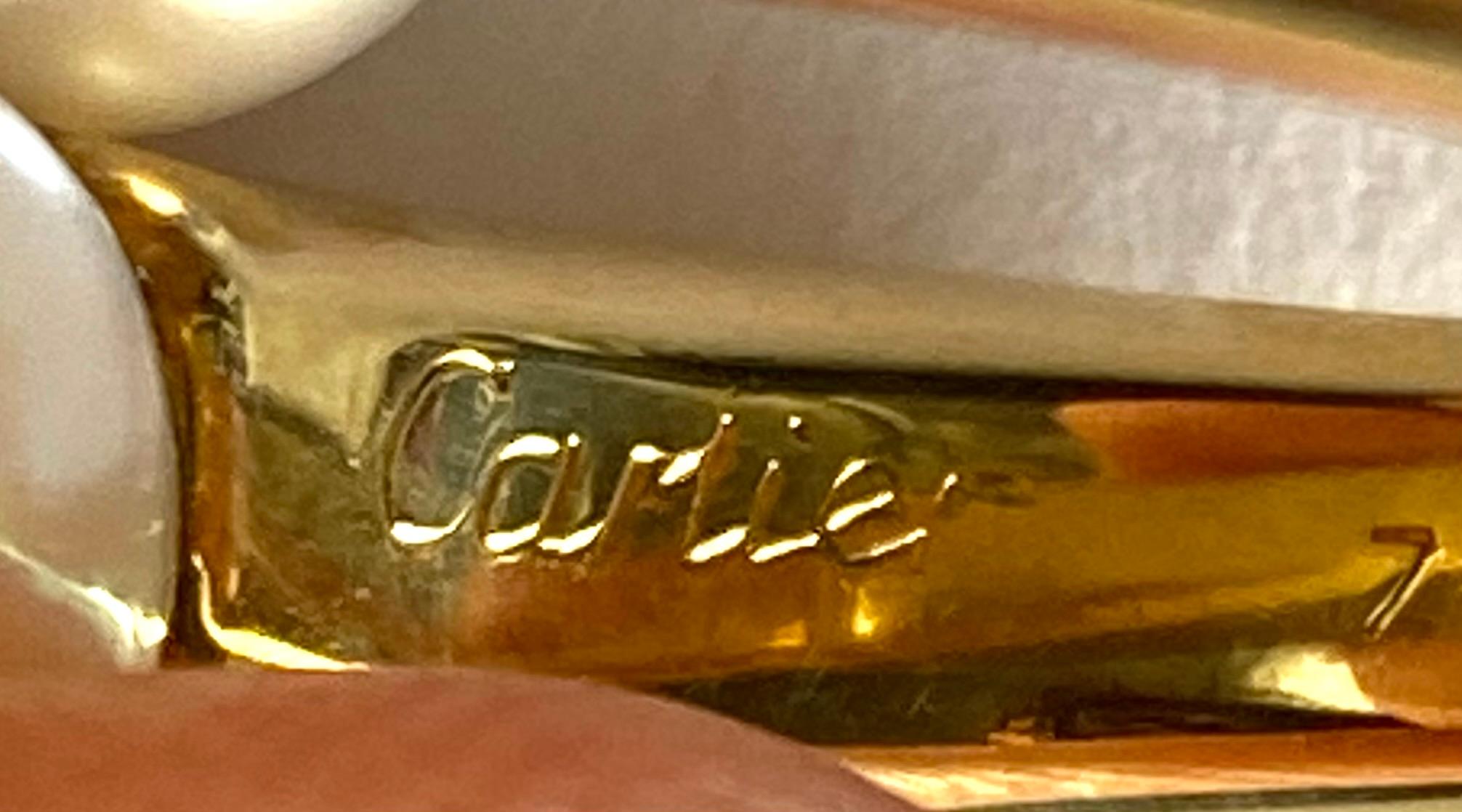 Women's Vintage Cartier 18K Yellow Gold Pearl Bypass Ring Timeless Investment in Luxury