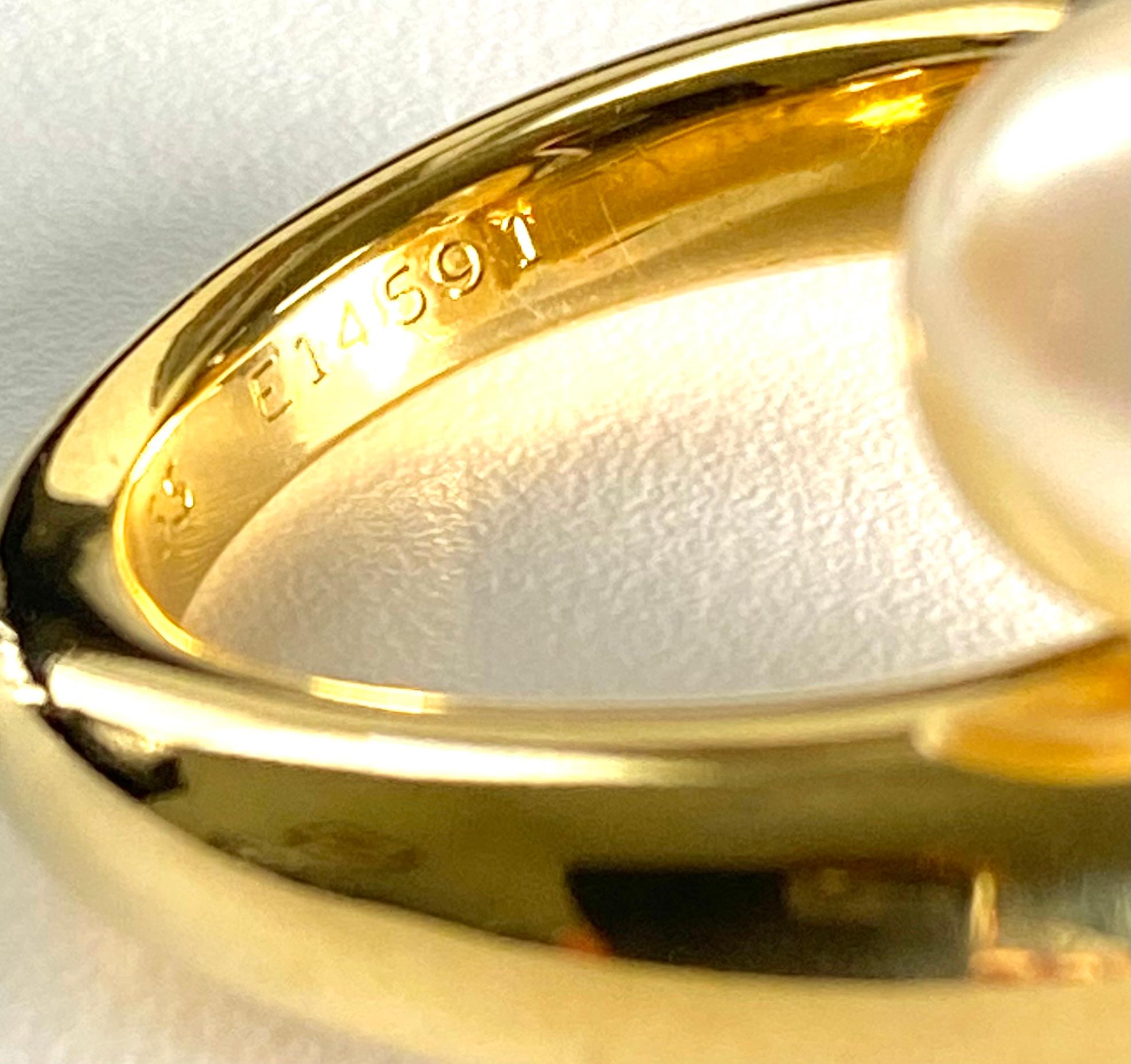 Vintage Cartier 18K Yellow Gold Pearl Bypass Ring Timeless Investment in Luxury 1