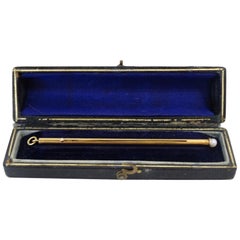 Vintage Cartier 18K Yellow Gold Pearl Champagne Swizzle Stick Pendent