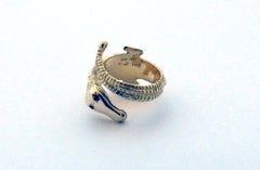 Vintage Cartier 18 Karat Yellow Gold Ruby Alligator Wrap Ring
