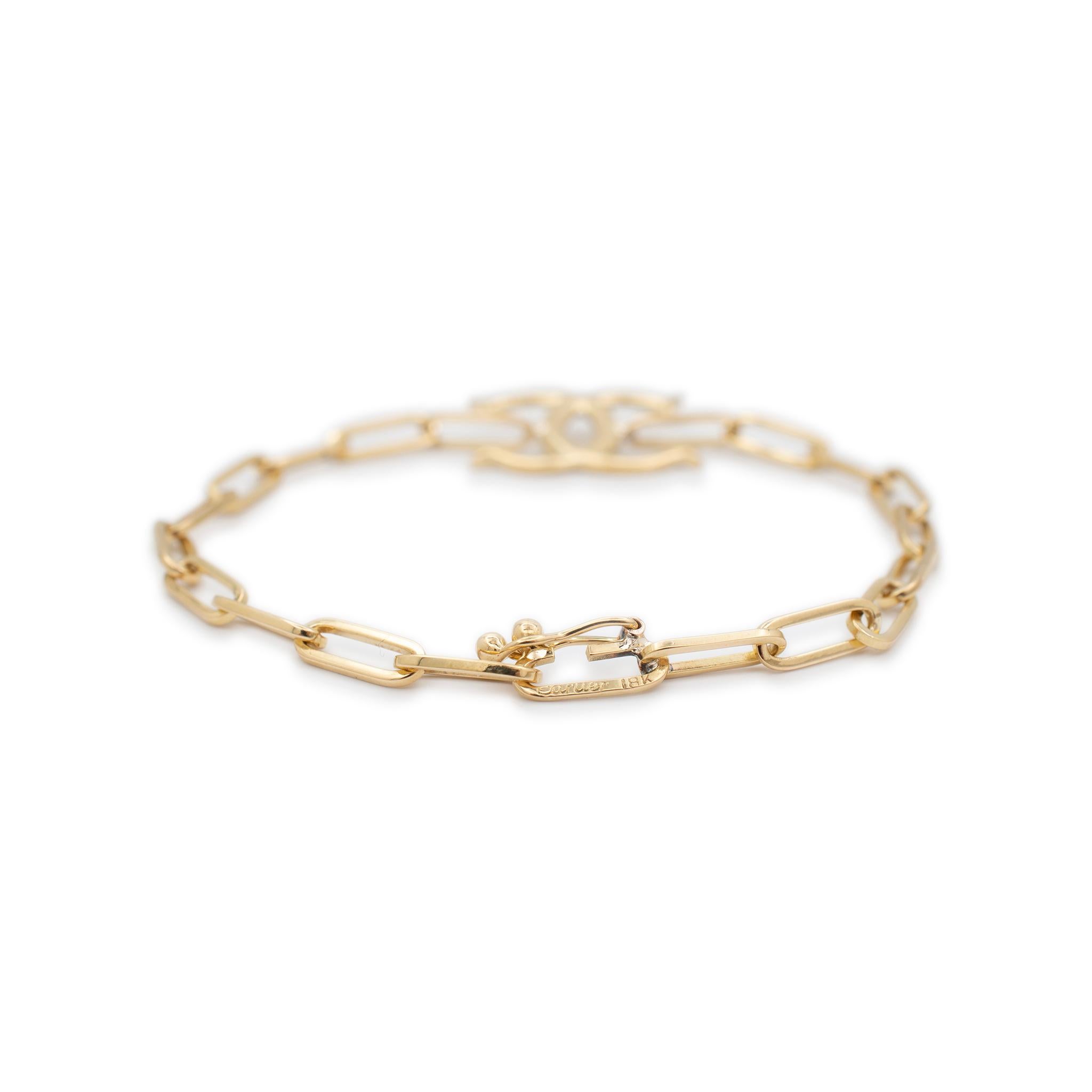 Vintage Cartier 18 Karat Gelbgold Spartacus Doppel-C Ketten-Armband im Zustand „Hervorragend“ in Houston, TX