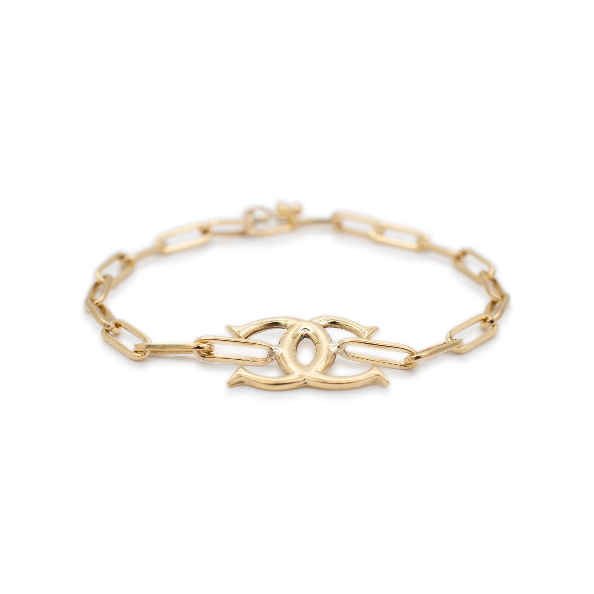 Vintage Cartier 18 Karat Gelbgold Spartacus Doppel-C Ketten-Armband 2