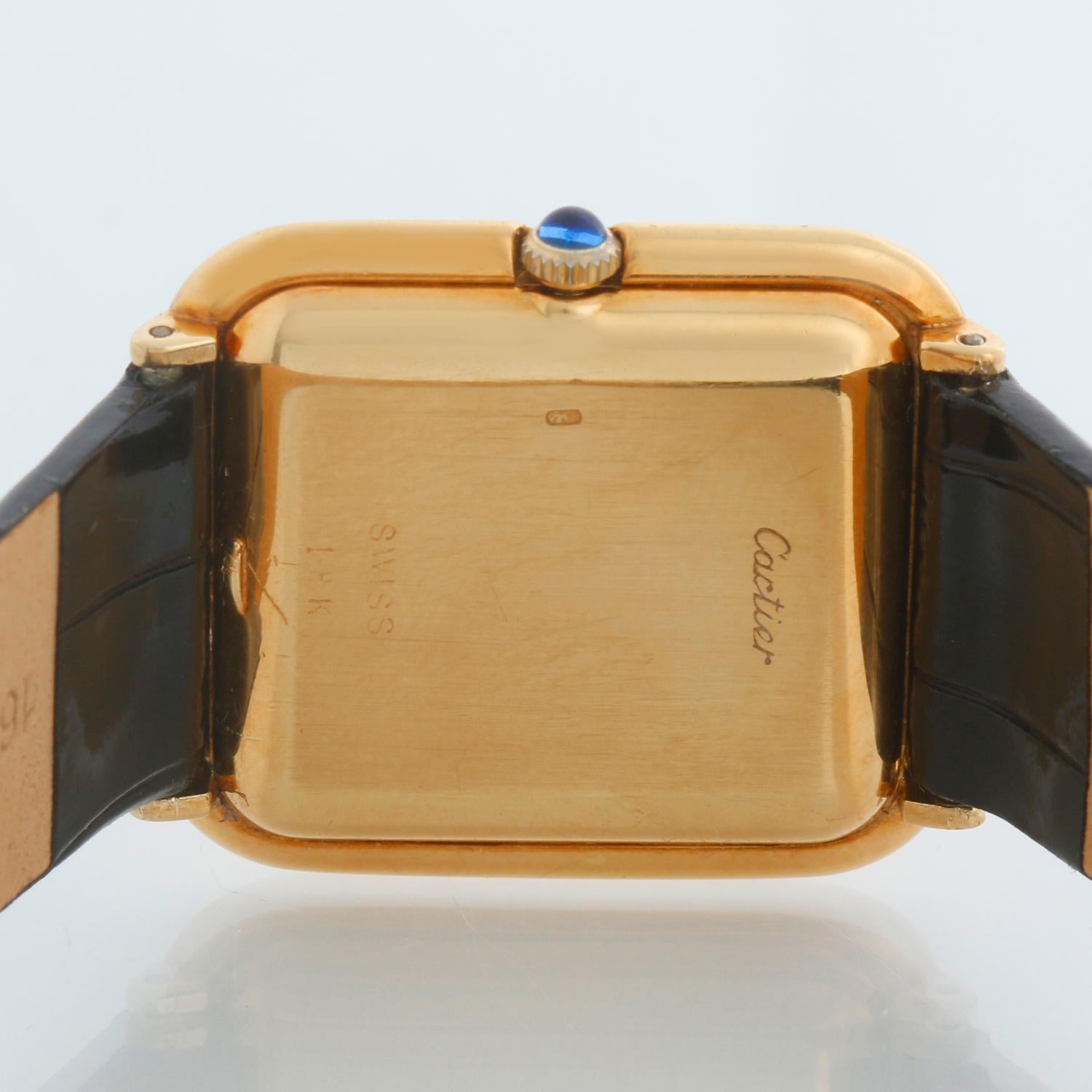 Vintage Cartier 18k Yellow Gold Stepped Ceinture Ladies Dress Watch For Sale 1