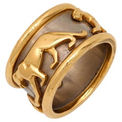 Vintage Cartier 18k yellow gold walking panther band