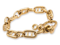 Vintage Cartier 18K Yellow Gold Wide Nautical Heavy Link Bracelet