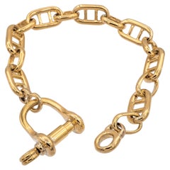 Vintage Cartier 18K Yellow Gold Wide Nautical Heavy Link Bracelet