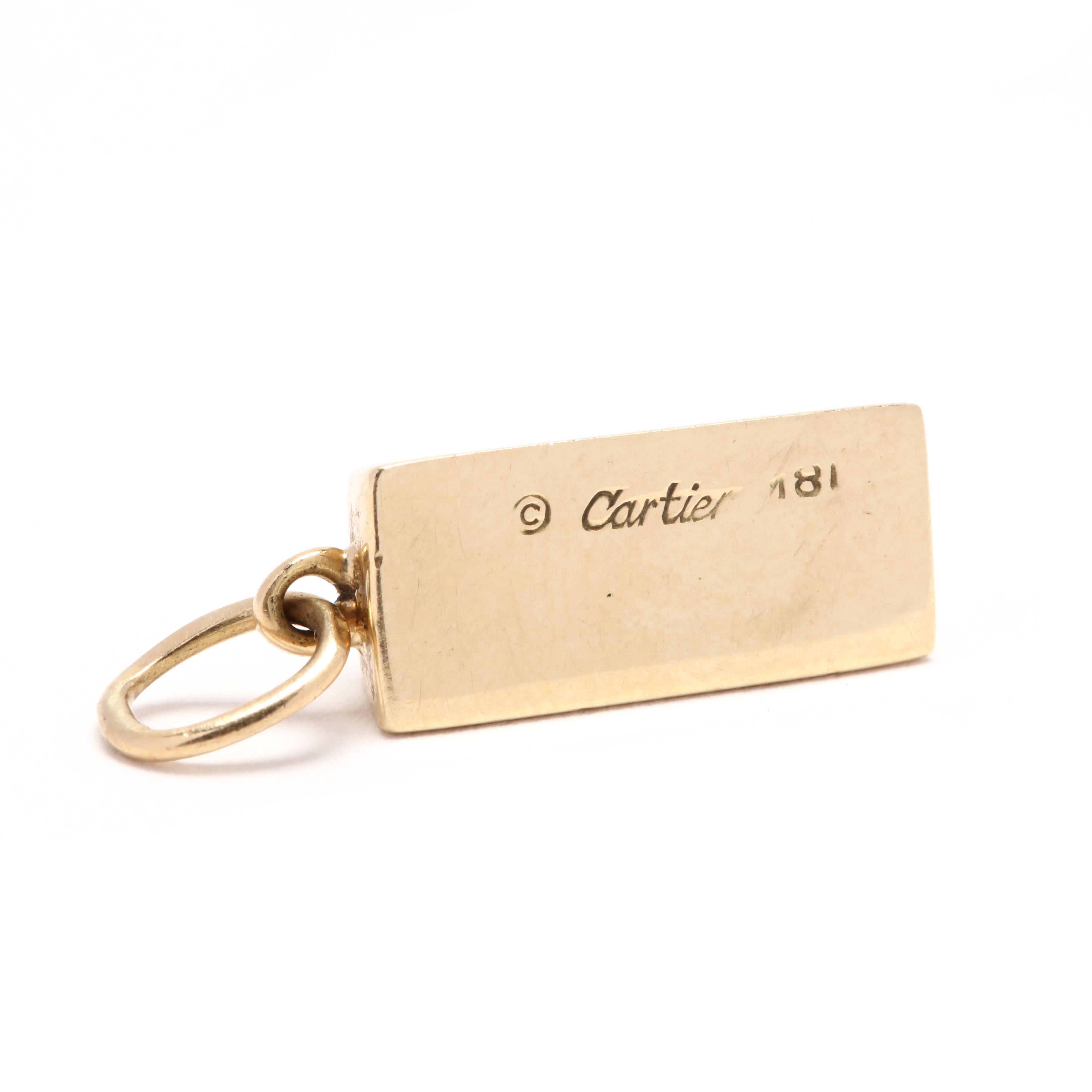 cartier gold bar charm
