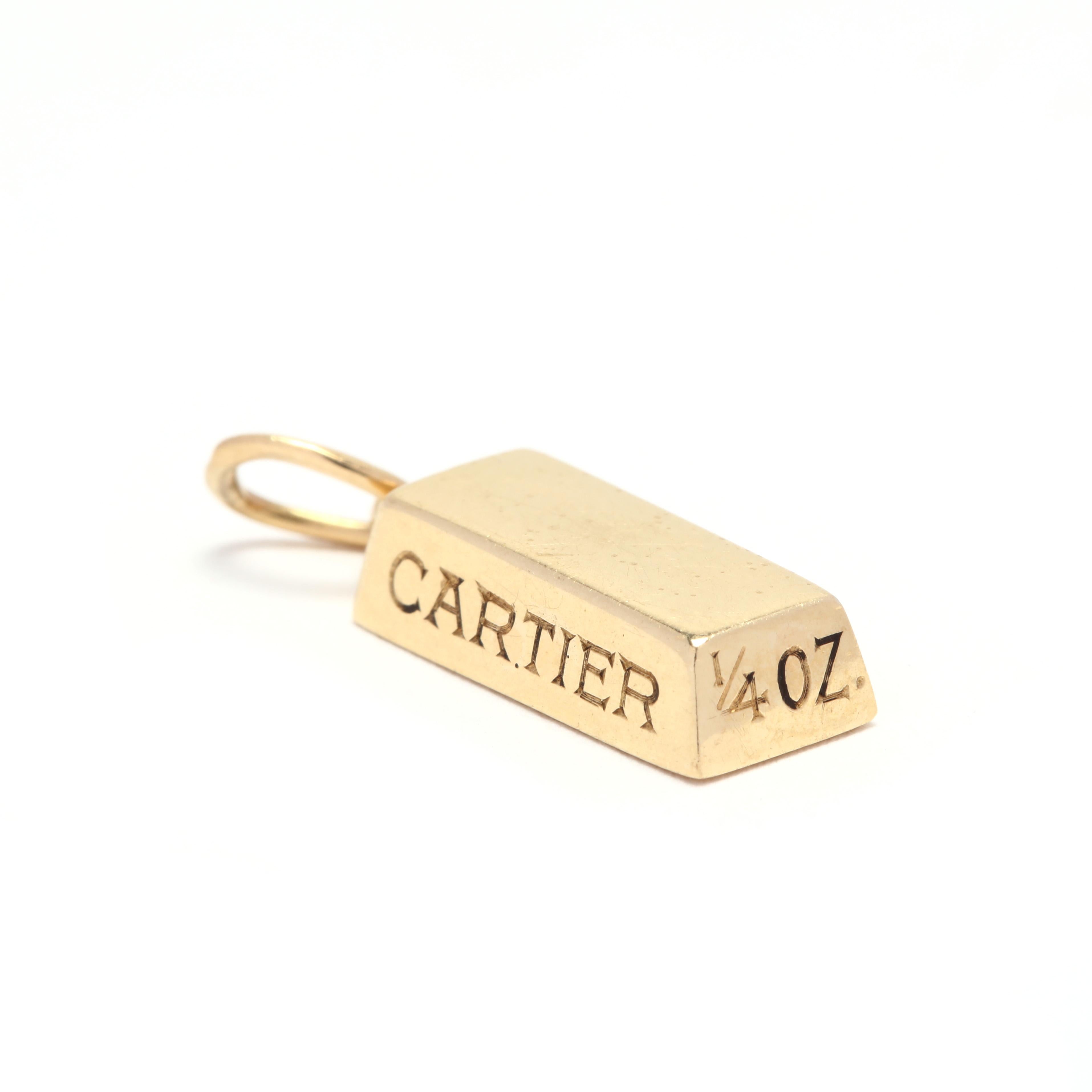 cartier gold ingot pendant