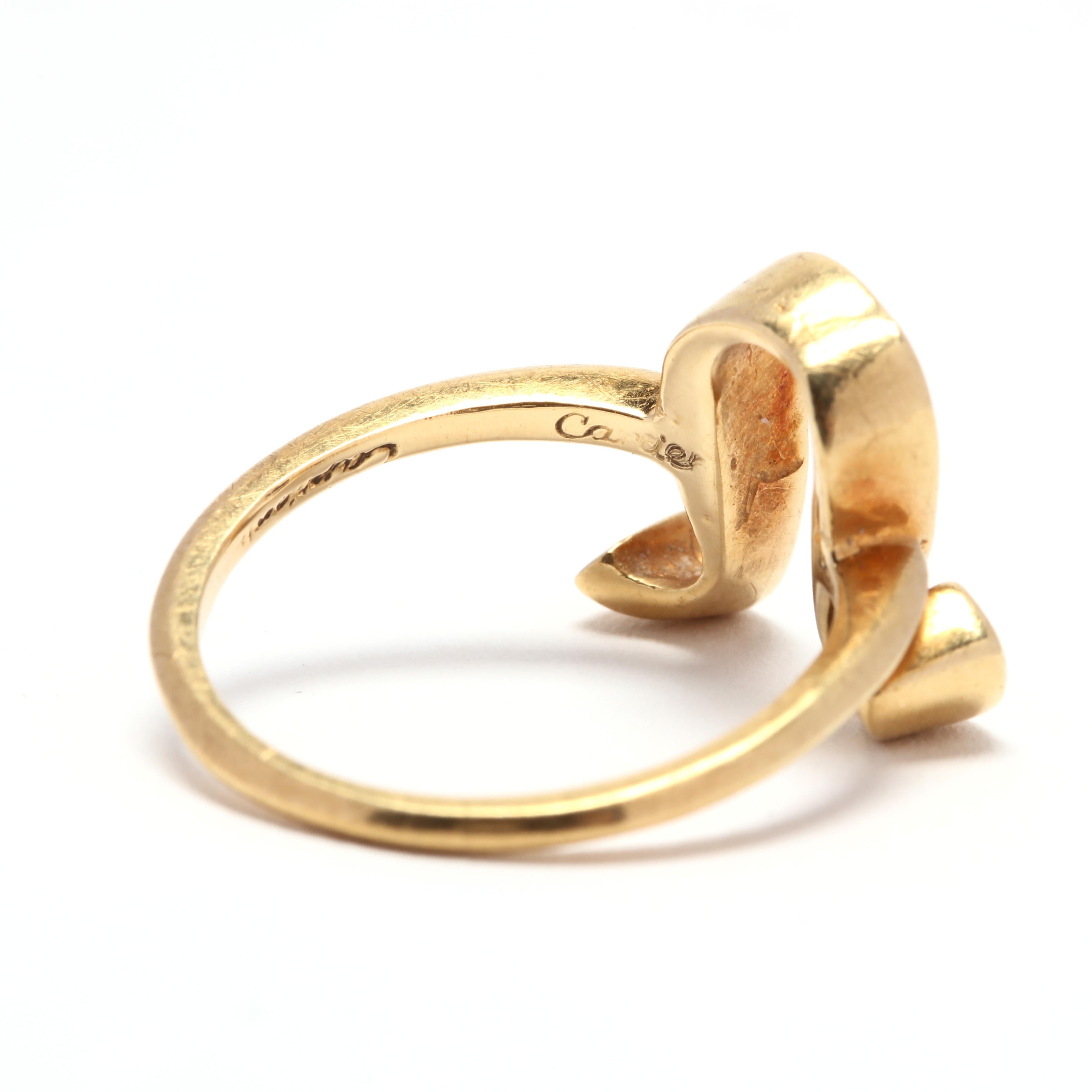 Vintage Cartier 18 Karat Gold Leo Zodiac Ring In Good Condition In McLeansville, NC