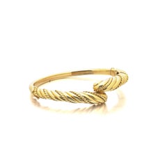 Vintage Cartier 18KT Yellow Gold Rope Twist Crossover Bangle