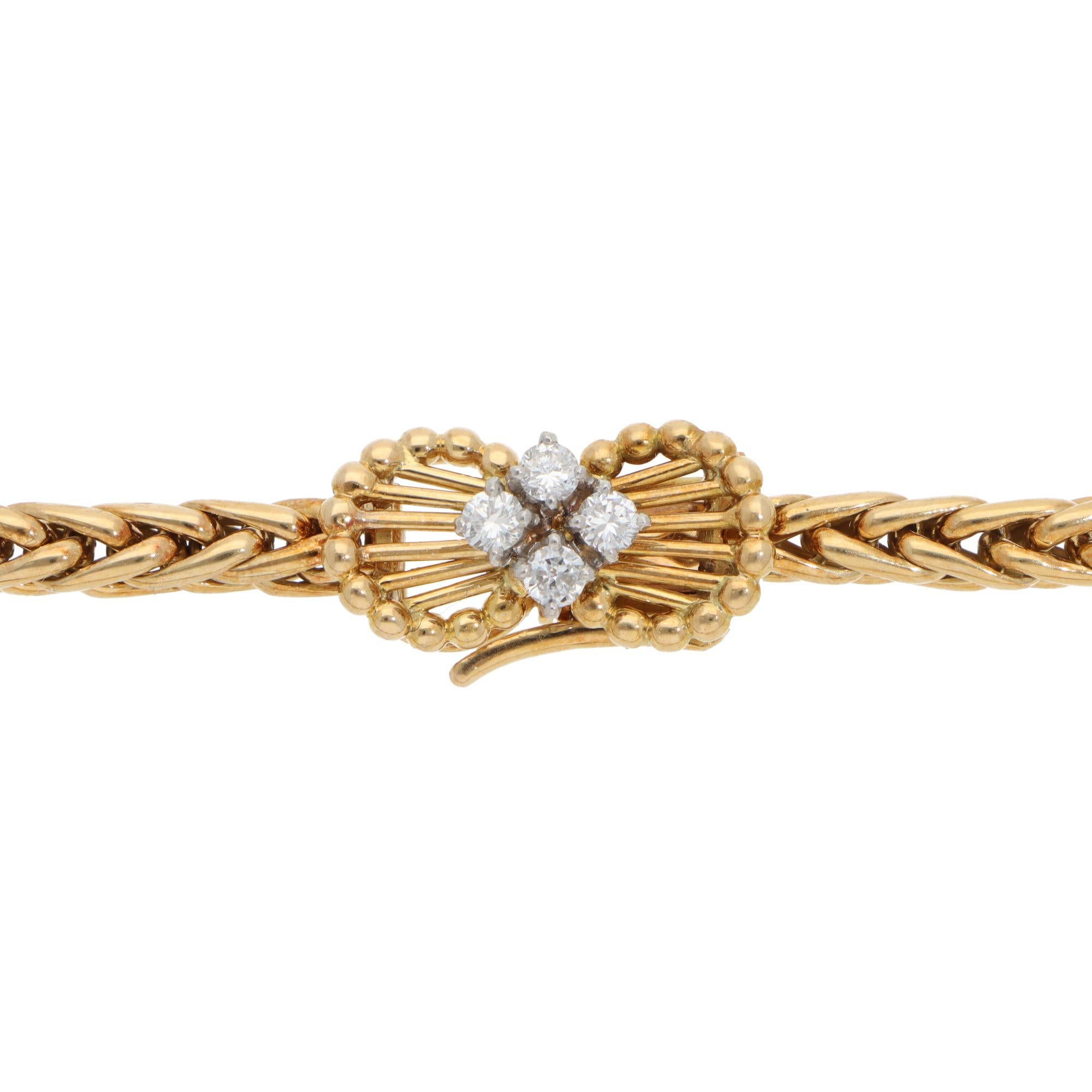 Women's or Men's Vintage Cartier 1960s Diamond Necklace in Yellow Gold For Sale