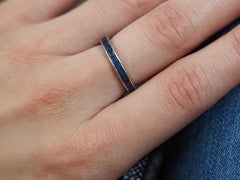 Vintage Cartier 1960s French Cut Blue Sapphire Platinum Eternity Band