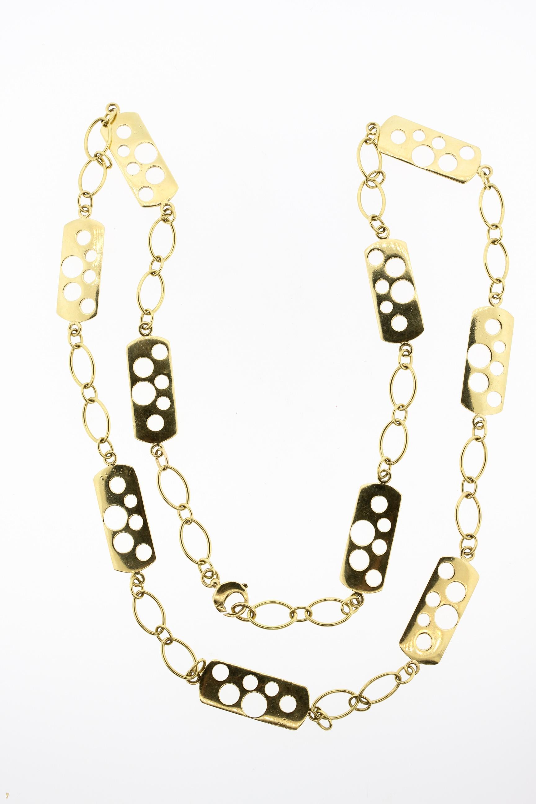 Vintage Cartier 1970s 18 Karat Gold Fancy Link Necklace In Good Condition In New York, NY
