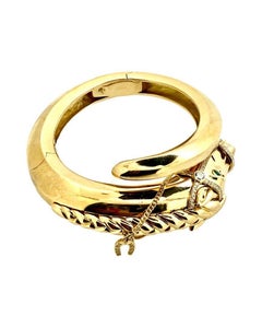 Vintage Cartier 1970's Gold Horse Bangle