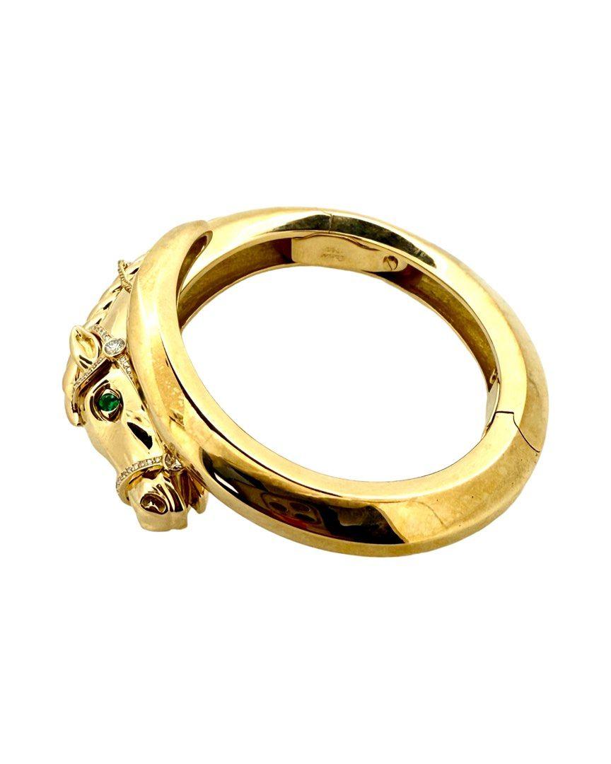 Vintage Cartier 1970's Gold Horse Bangle Corte brillante en venta