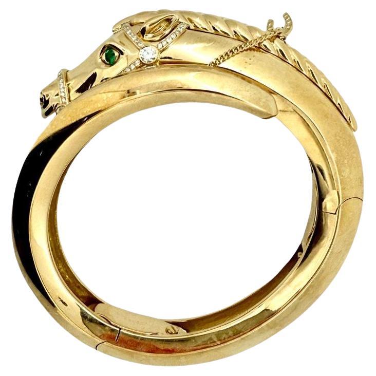 Vintage Cartier 1970's Gold Horse Bangle