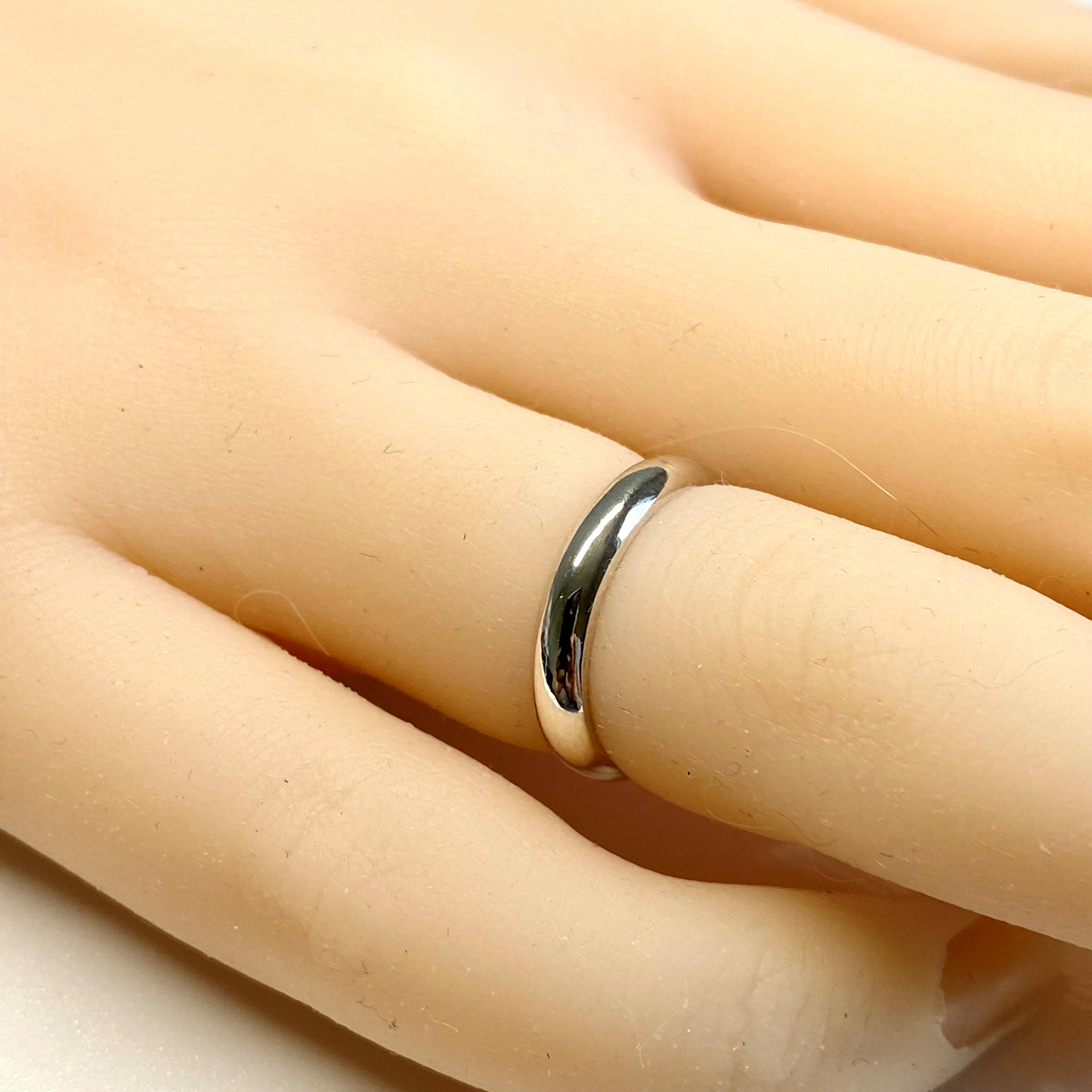 Cartier 1985 Platinum 3.5 Millimeter Wedding Band Size 5.25 Signed Cartier