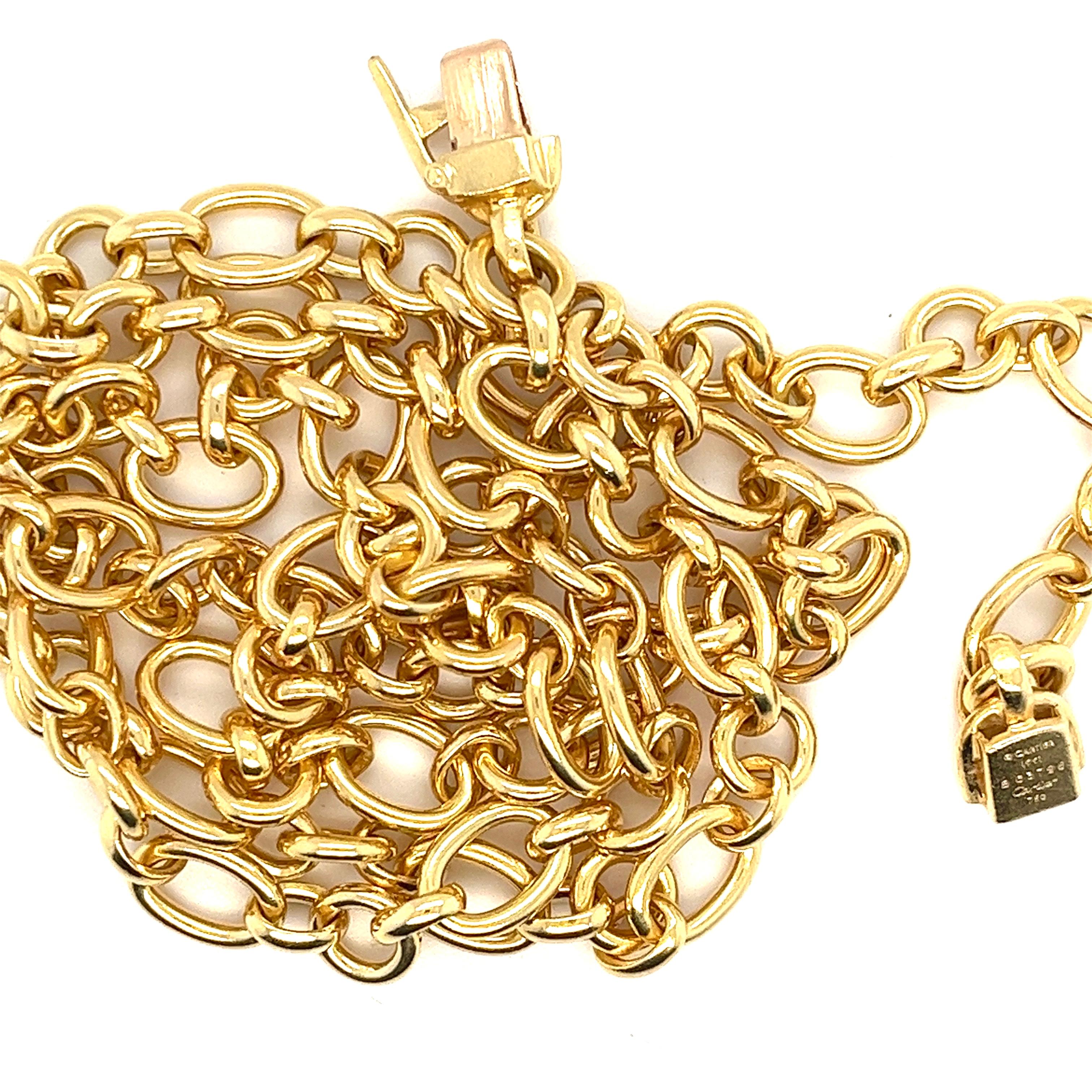 Contemporary Vintage Cartier 1991 link Chain Necklace, Solid 18kt Gold, 24