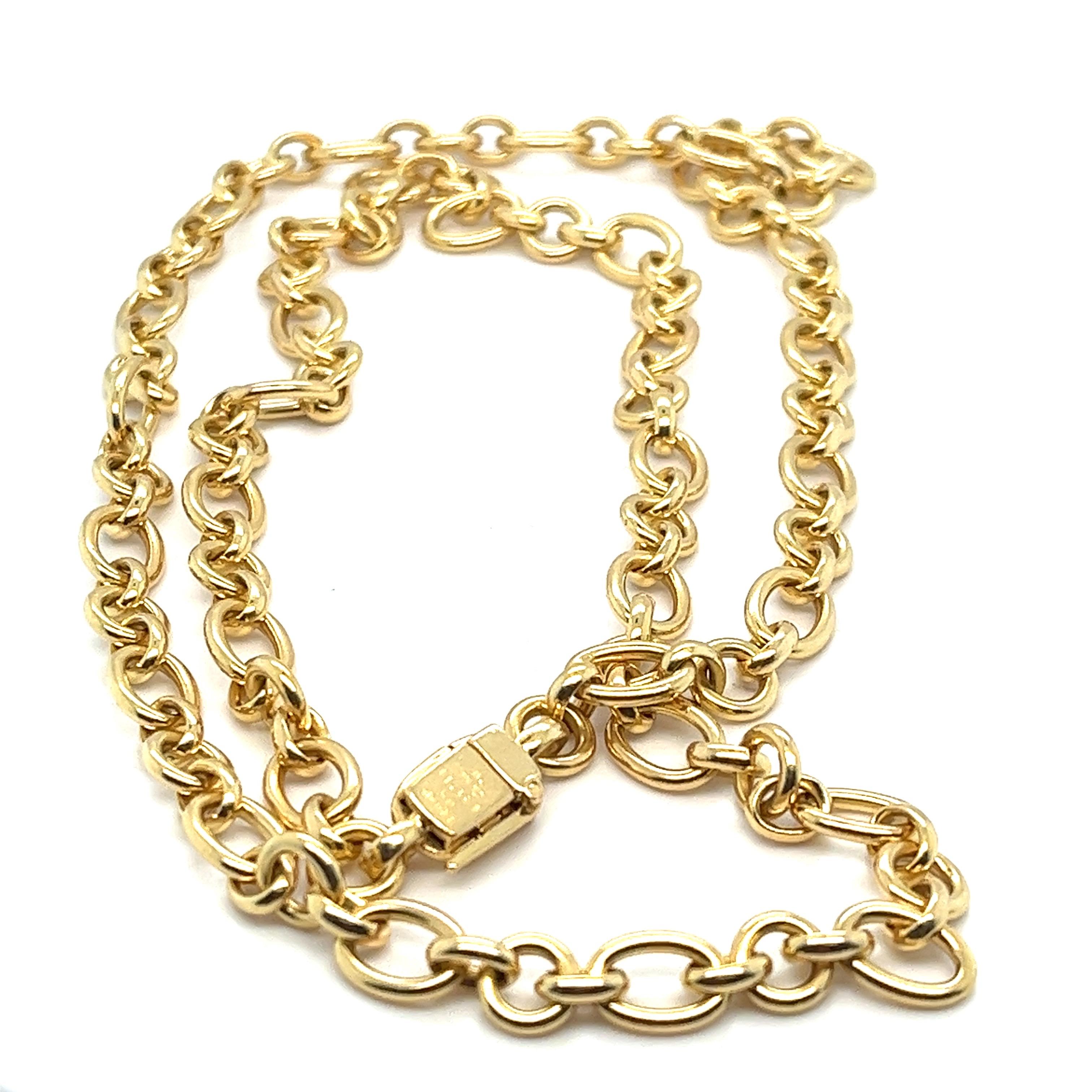 Women's or Men's Vintage Cartier 1991 link Chain Necklace, Solid 18kt Gold, 24
