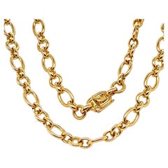 Vintage Cartier 1991 link Chain Necklace, Solid 18kt Gold, 24"