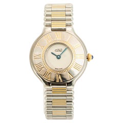 Vintage Cartier 21 Must de Cartier 28MM 125000P 18K Yellow Gold Steel Watch