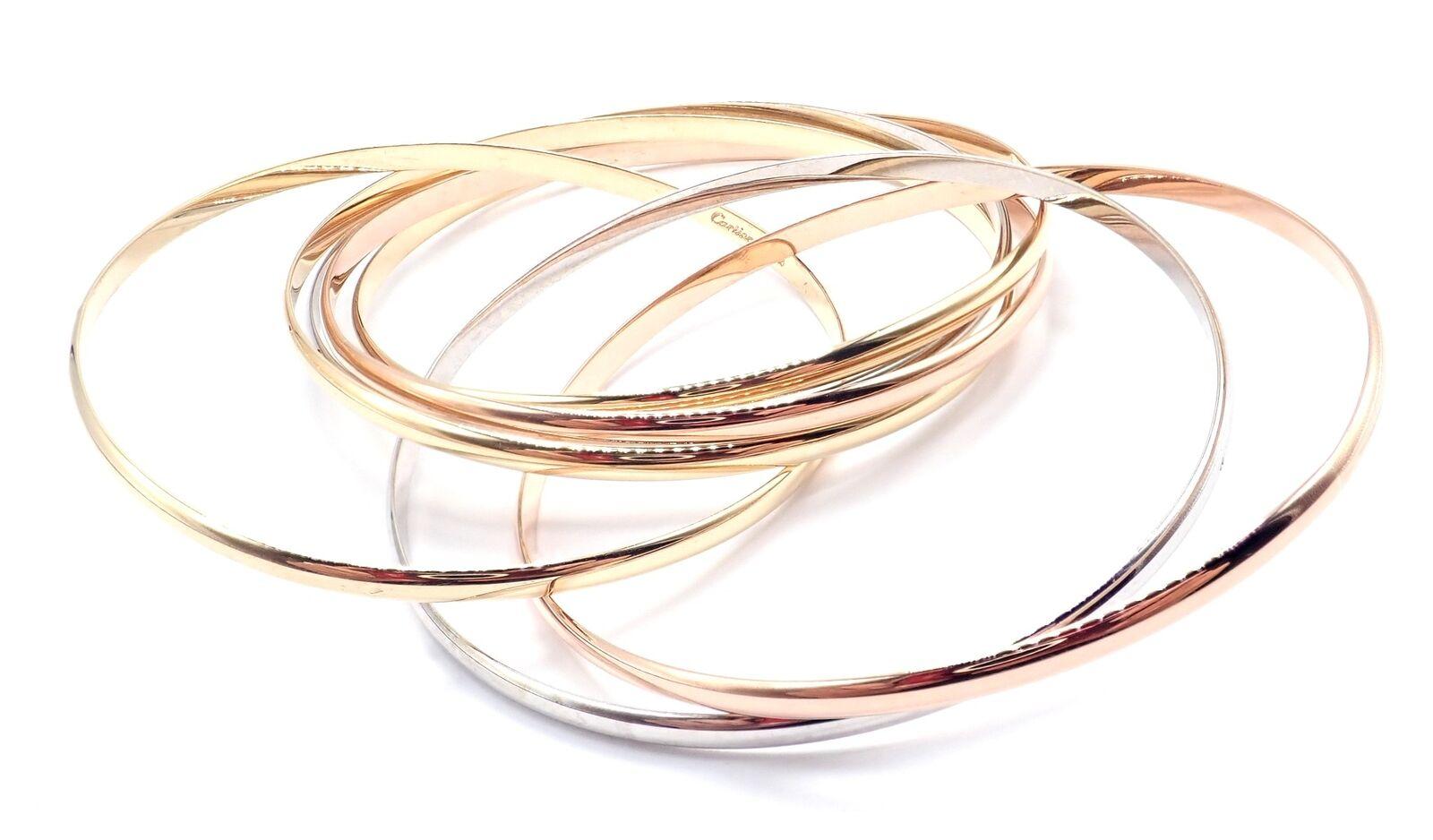 Vintage Cartier 7 Bands Armreif Trinity Rolling Tricolor Goldarmband, Vintage für Damen oder Herren im Angebot