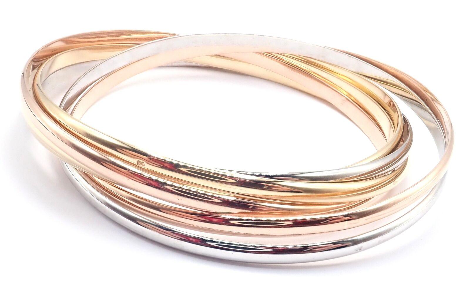 Vintage Cartier 7 Bands Armreif Trinity Rolling Tricolor Goldarmband, Vintage im Angebot 2