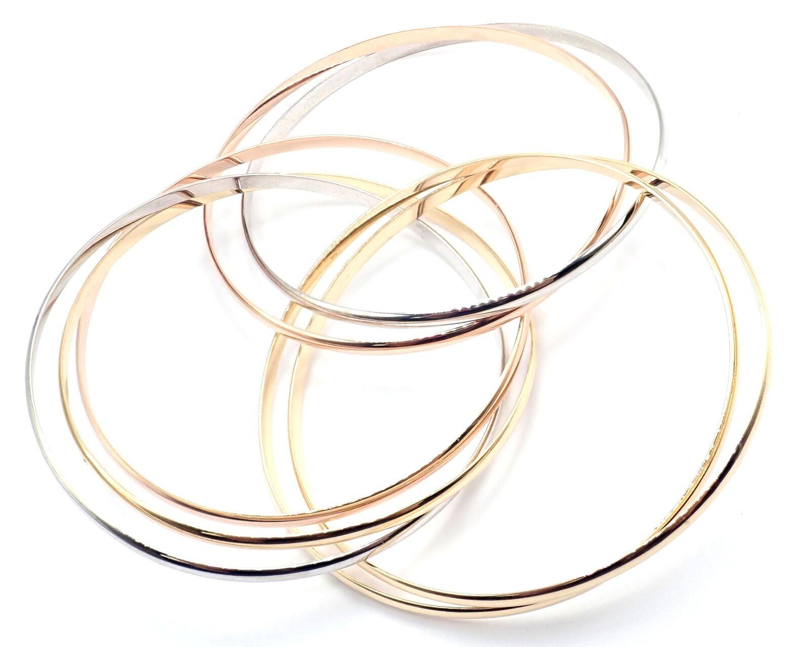 Vintage Cartier 7 Bands Armreif Trinity Rolling Tricolor Goldarmband, Vintage im Angebot 3