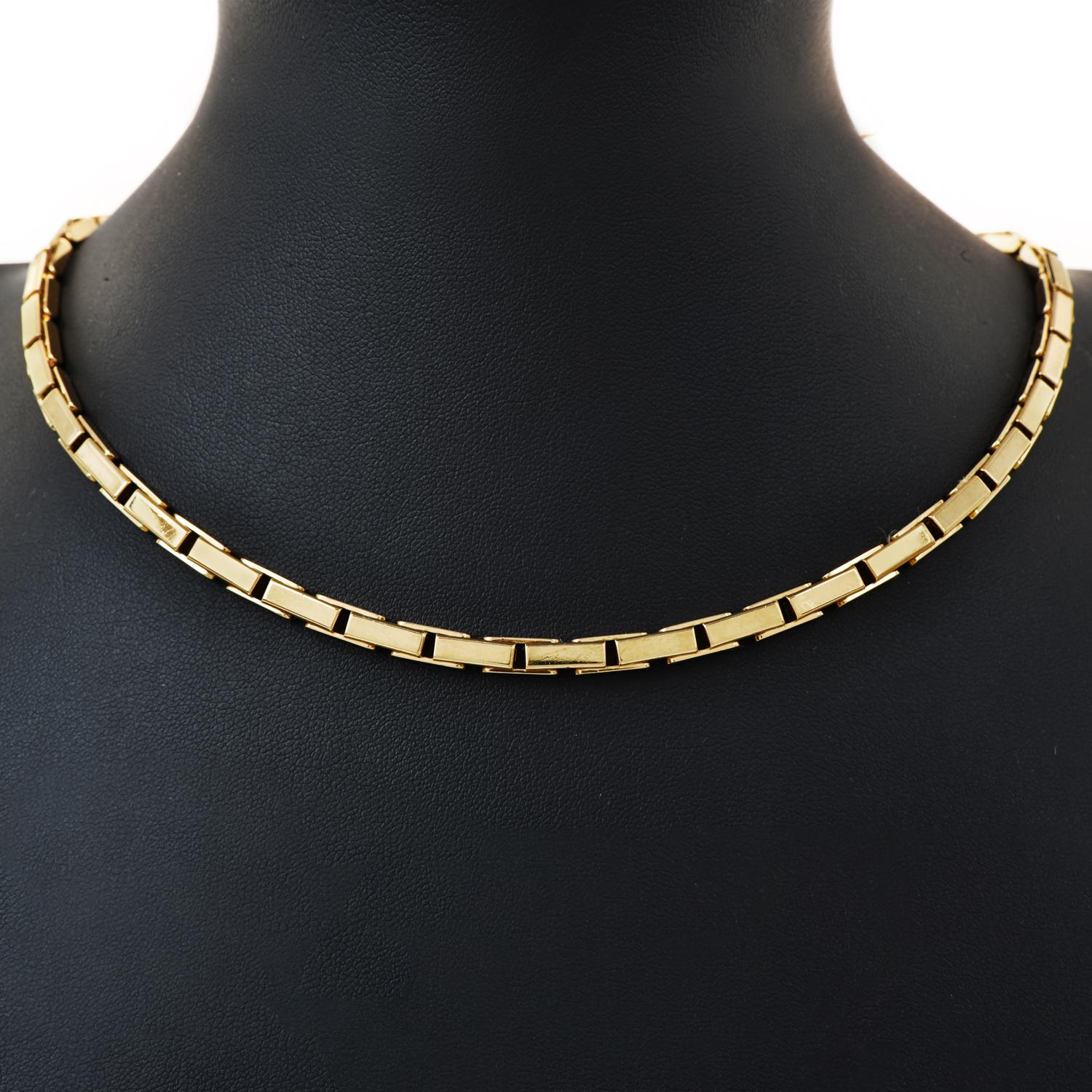 Modern Vintage Cartier Agrafe 18k Yellow Gold Link Chain Necklace