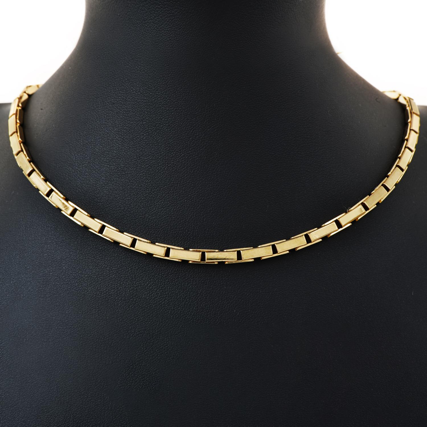 Vintage Cartier Agrafe 18k Gelbgold Gliederkette Halskette, Vintage 1
