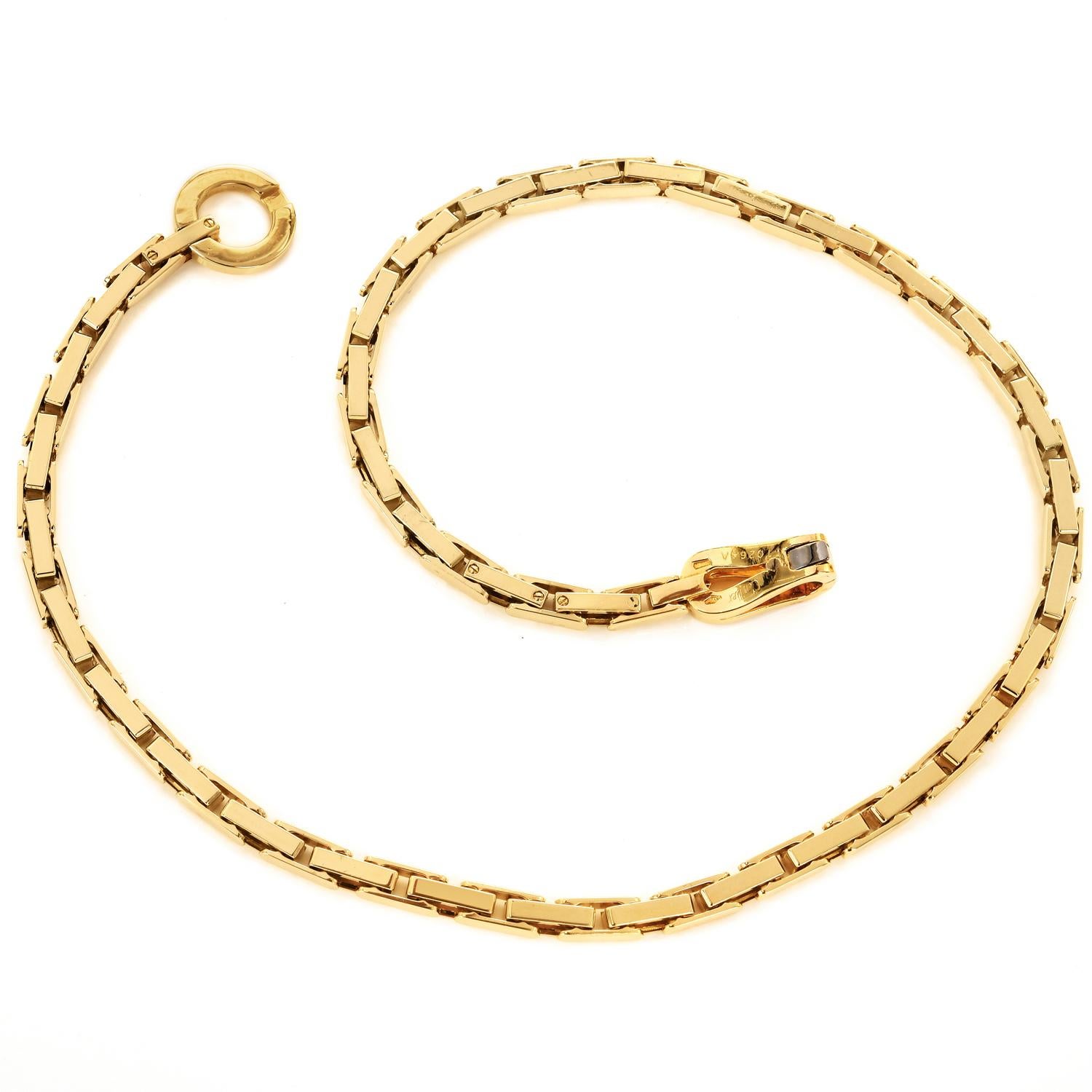 Women's Vintage Cartier Agrafe 18k Yellow Gold Link Chain Necklace