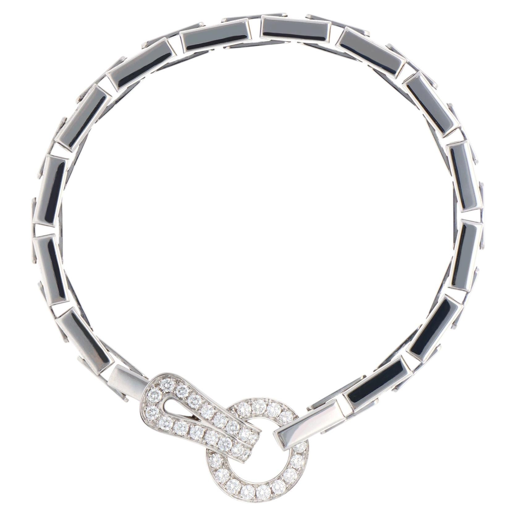 Vintage Cartier Agrafe Diamond Link Bracelet in White Gold