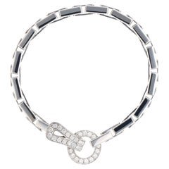 Vintage Cartier Agrafe Diamond Link Bracelet in White Gold