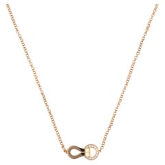 Vintage Cartier Agrafe Diamond Necklace in Rose Gold