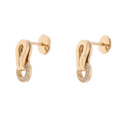 Vintage Cartier Agrafe Diamond Stud Earrings in Yellow Gold