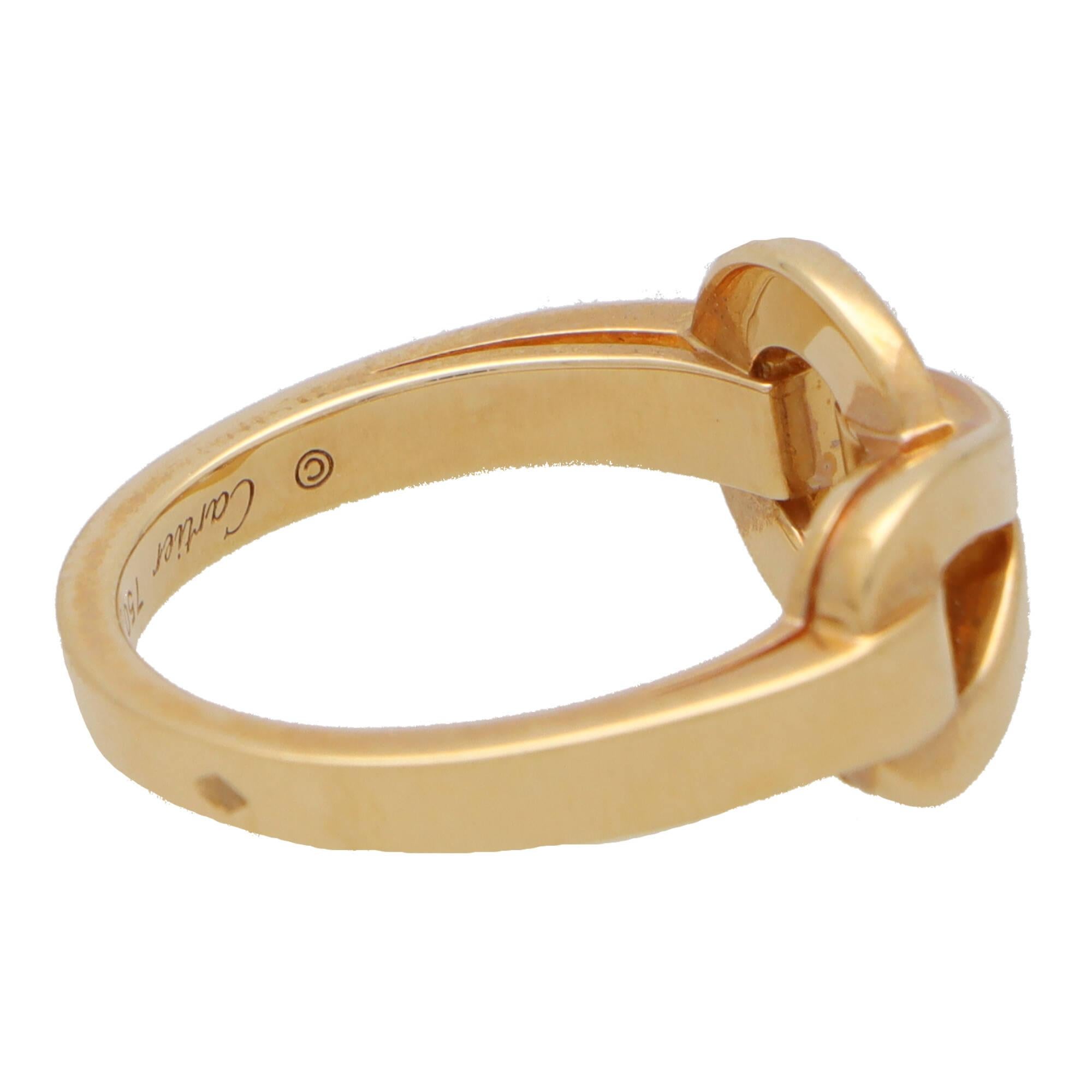 Modern Vintage Cartier Agrafe Dress Ring Set in 18k Yellow Gold